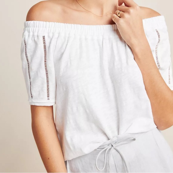 Anthropologie White Felicia Off-The-Shoulder Top large nwt - Picture 3 of 8
